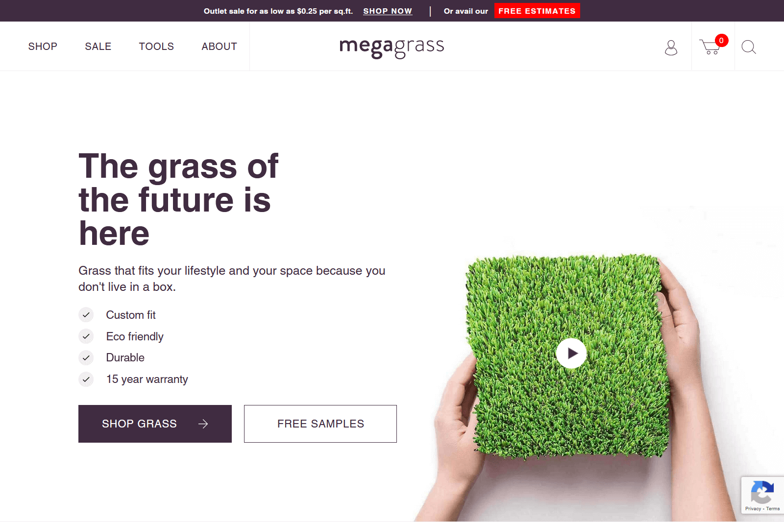 MegaGrass storefront screenshot