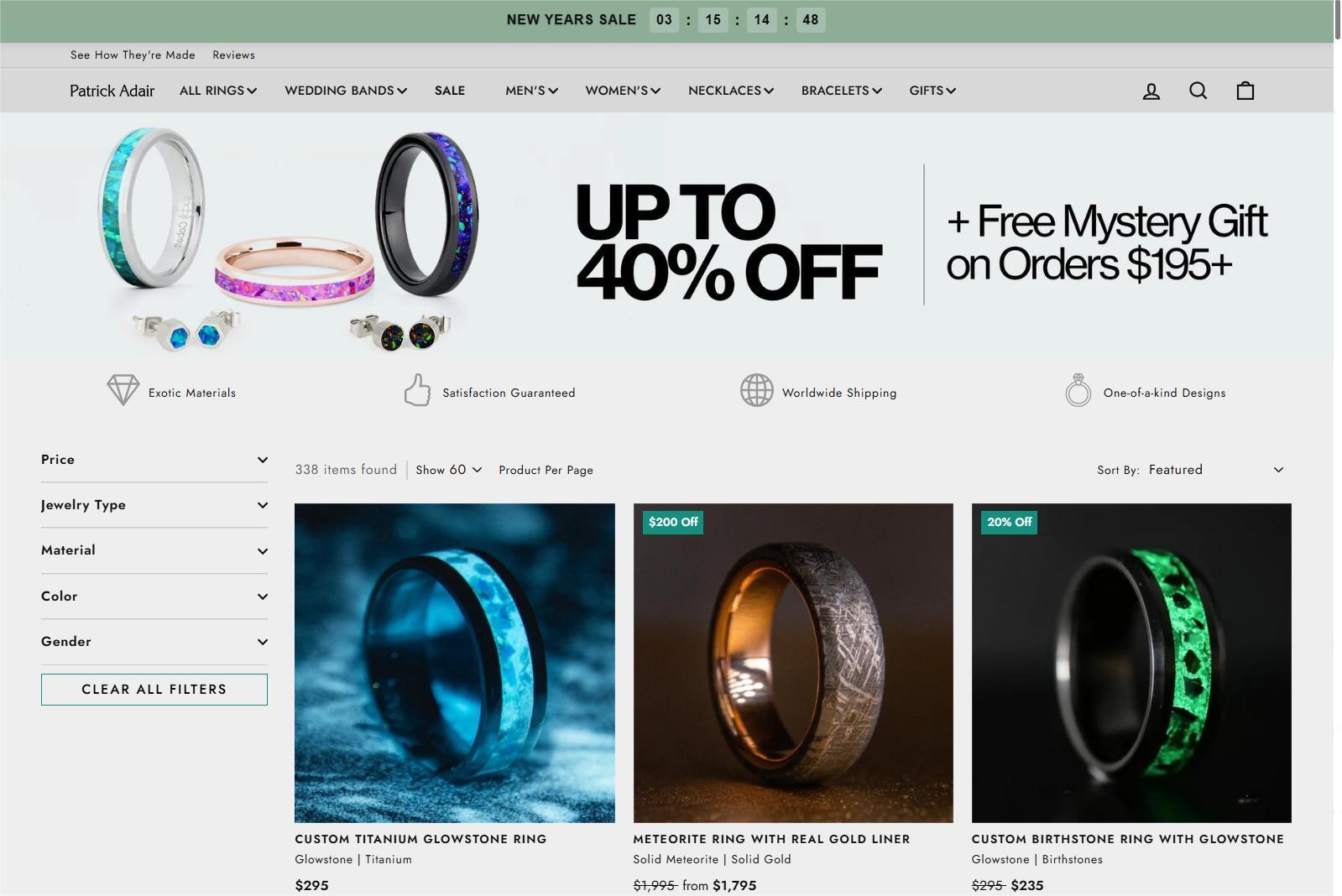 Patrick Adair Designs storefront screenshot