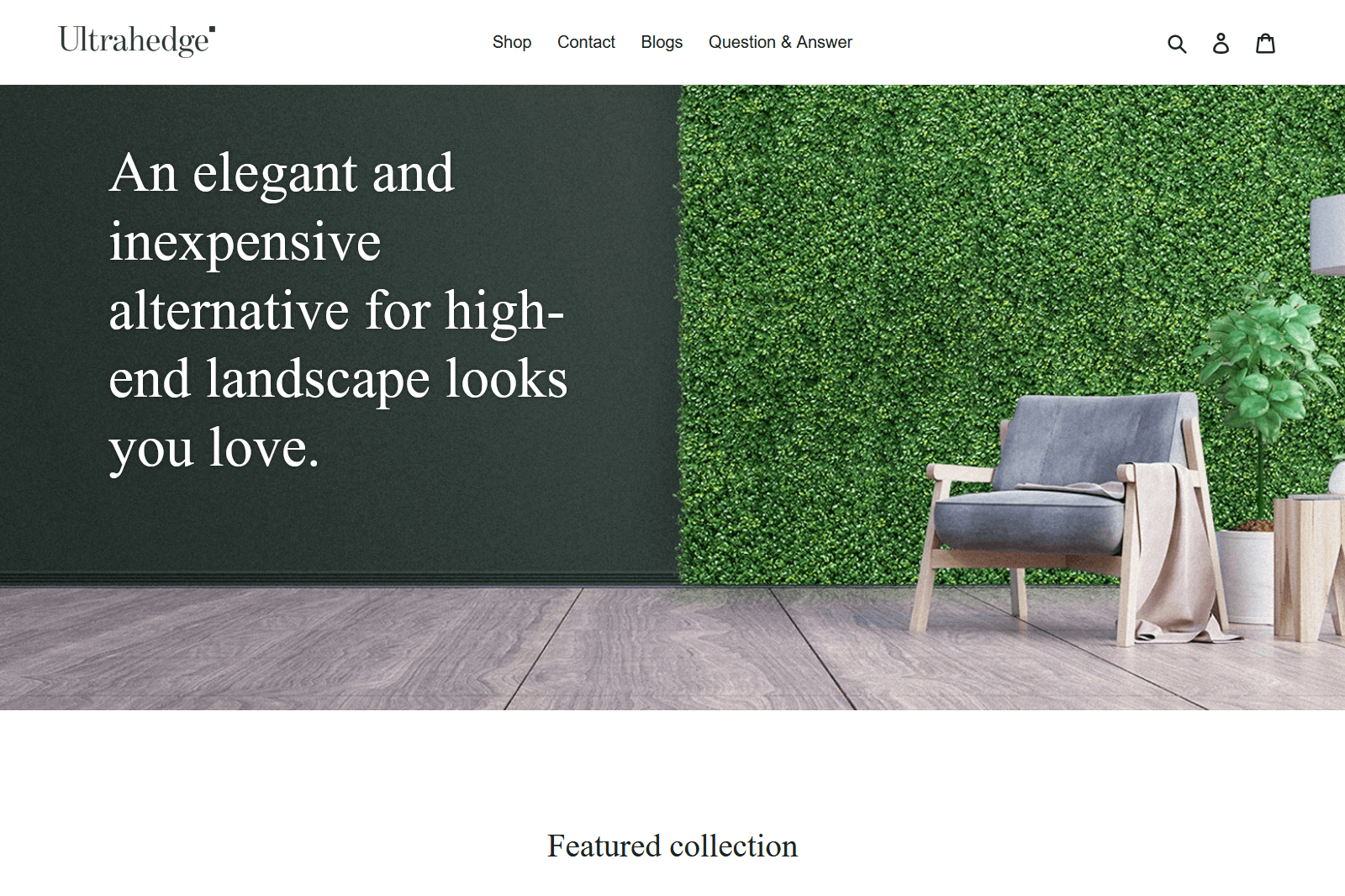 UltraHedges storefront screenshot